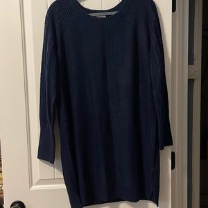 LuLaRoe Lauren Sweater Dress Navy Blue.  Size Large